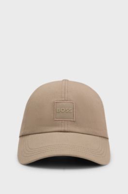 Casquette en twill de coton avec patch logo, Beige