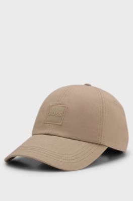 Cotton-twill cap with logo patch, Beige