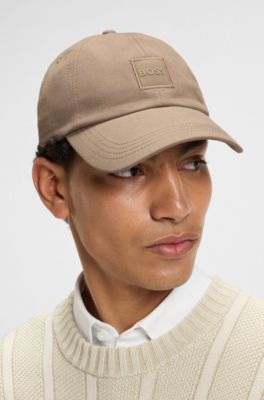 Casquette en twill de coton avec patch logo, Beige