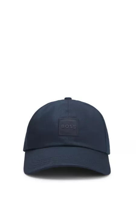 Cotton-twill cap with woven logo patch