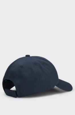 Cap aus Baumwoll-Twill mit gewebtem Logo-Aufn&auml;her, Dunkelblau