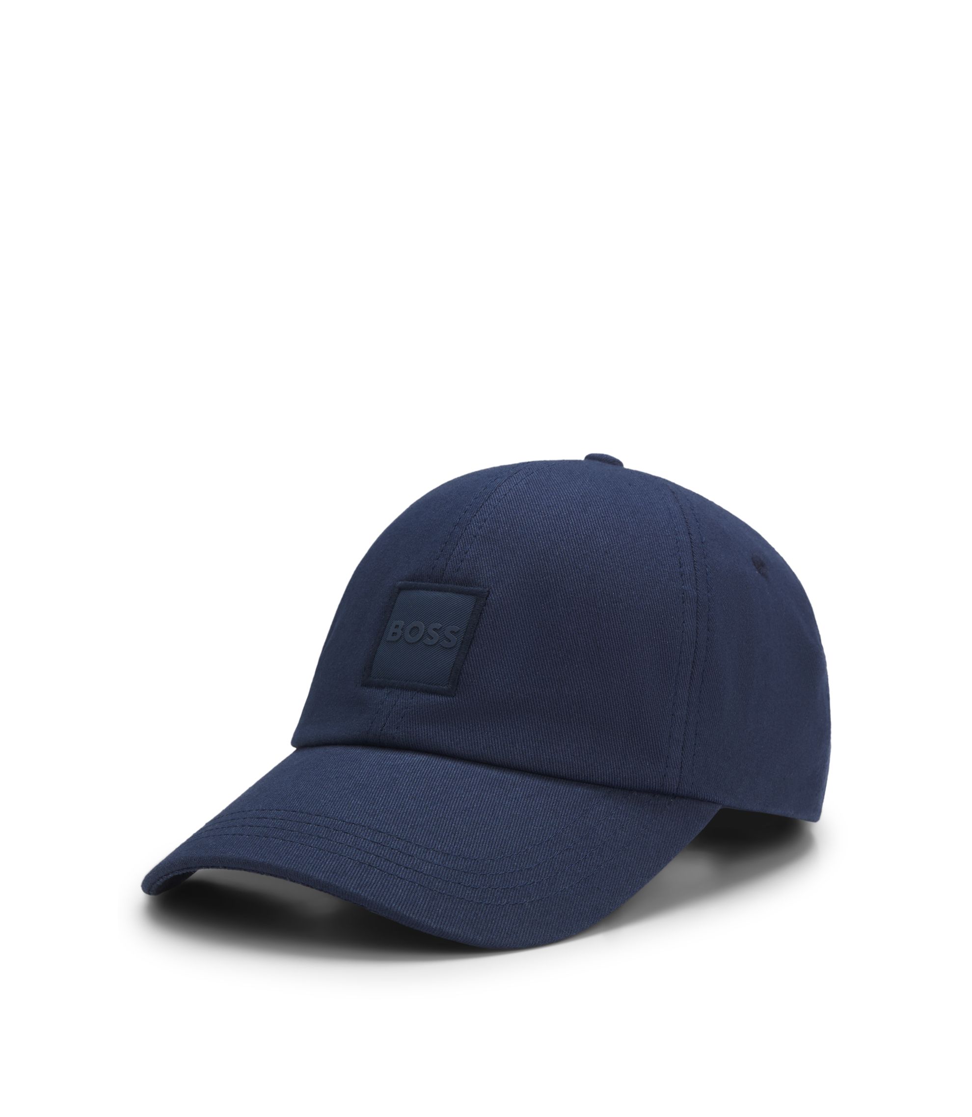 Cap aus Baumwoll-Twill mit gewebtem Logo-Aufnäher