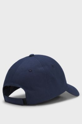 Casquette en twill de coton avec patch logo, Bleu
