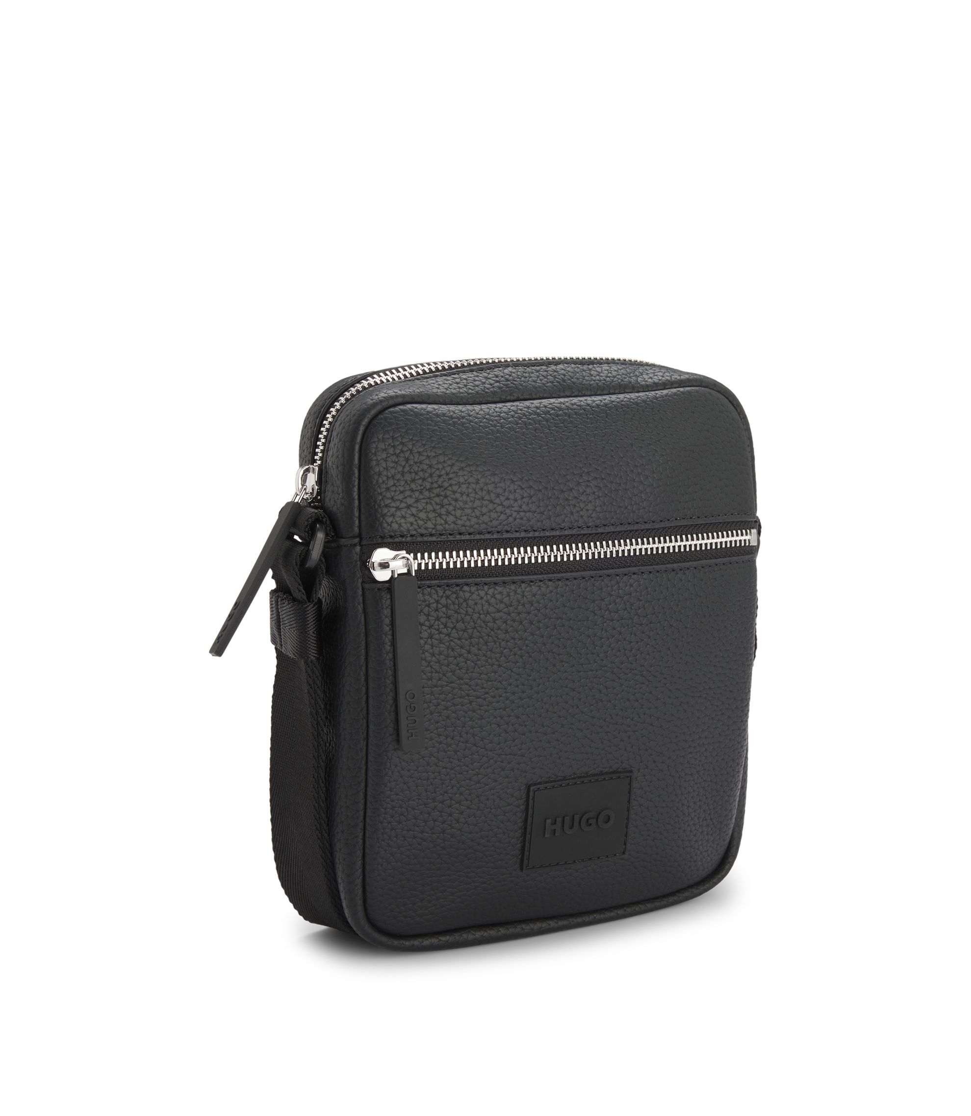 HUGO - グレイン フェイクレザー レポーターバッグ ラバー