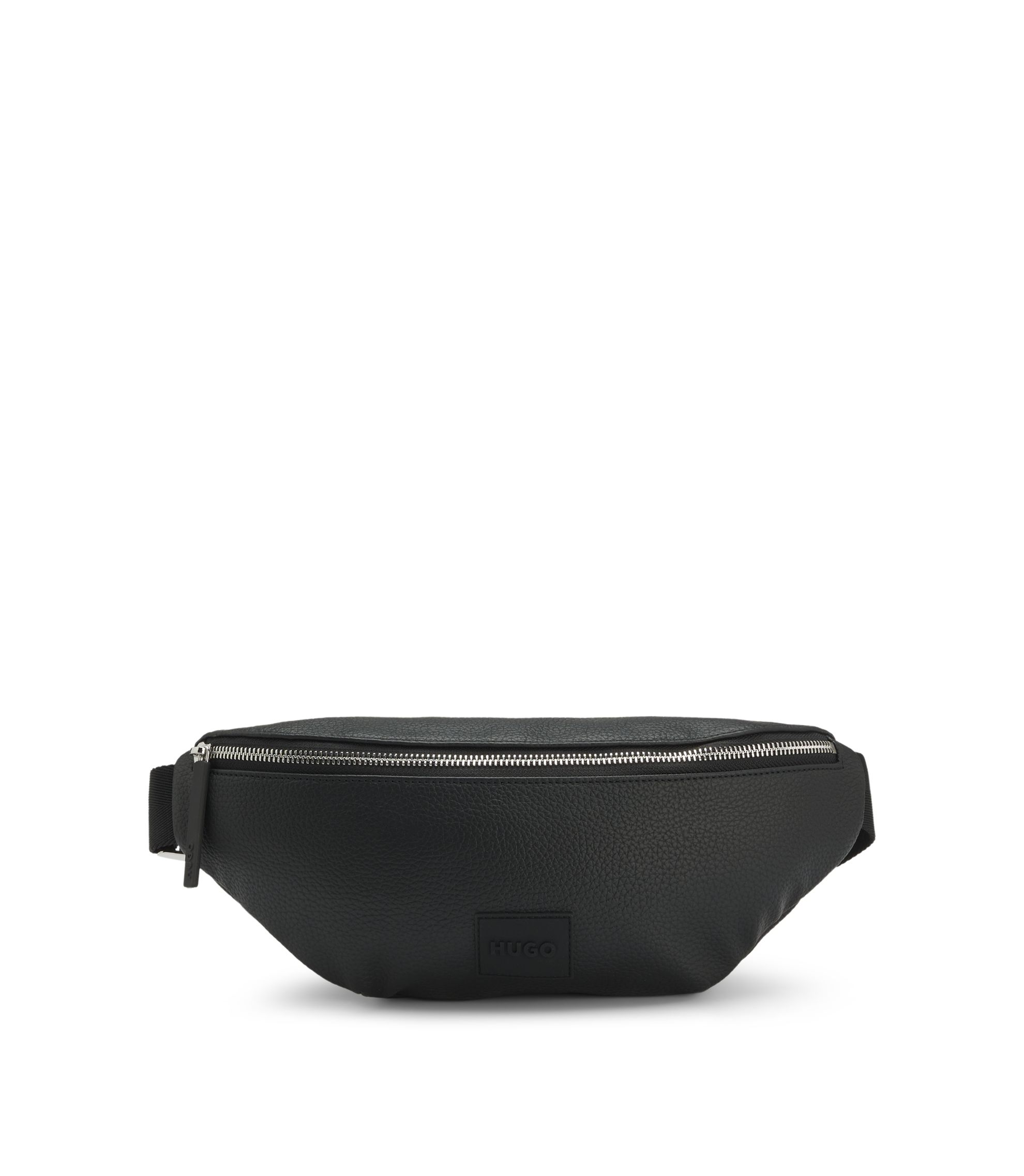 Gürteltasche aus genarbtem Material mit Logo-Patch