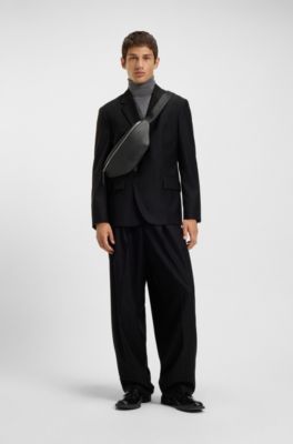 Generfd heuptasje met logopatch, Zwart