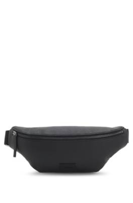 Grained belt bag with logo patch 1