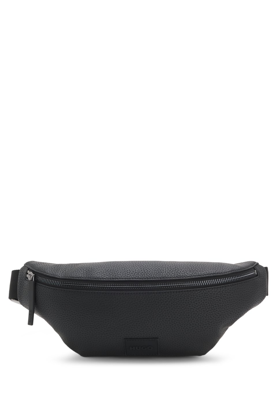 Grained belt bag with logo patch