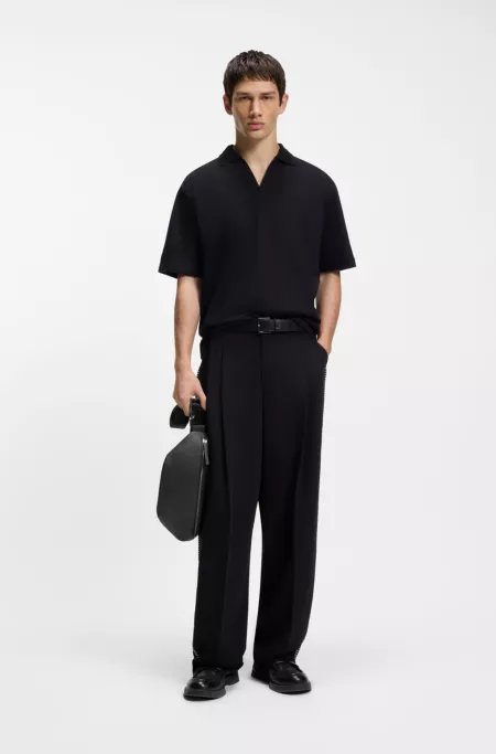 Grained belt bag with logo patch