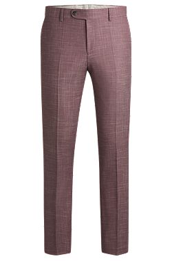 Slim-fit trousers in a patterned virgin-wool blend