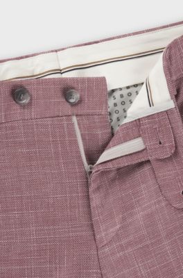 Slim-fit trousers in a patterned virgin-wool blend, Light Purple