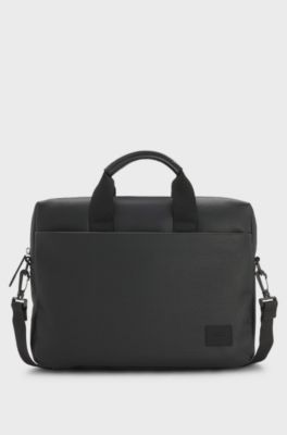 Document case with logo patch, Black