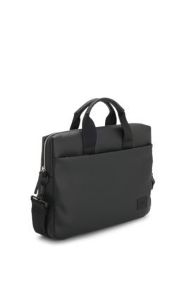 Document case with logo patch, Black