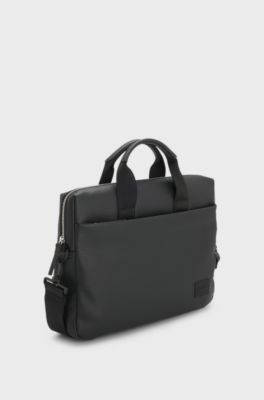 Document case with logo patch, Black