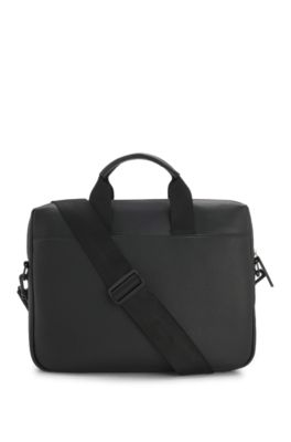 Document case with logo patch, Black