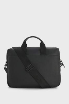 Document case with logo patch, Black