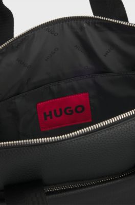 Document case with logo patch, Black