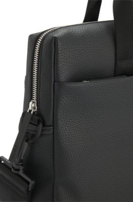 Document case with logo patch, Black