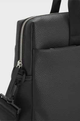 Document case with logo patch, Black