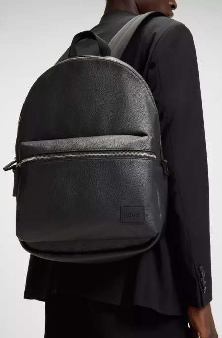 Backpack with zipped front pocket