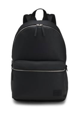 Zipped backpack with rubber logo patch 1
