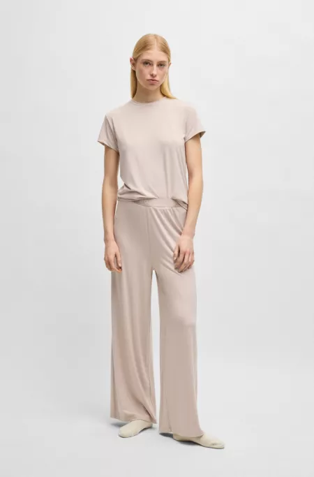 Wide-leg pyjama bottoms in stretch-modal jersey