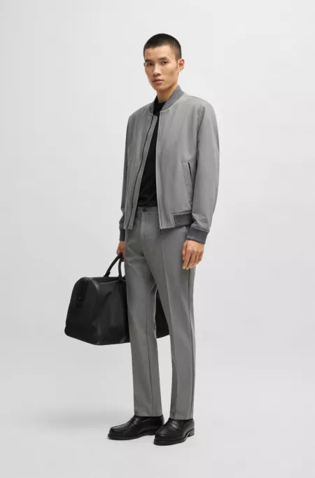 Slim-fit zip-up jacket in stretch fabric