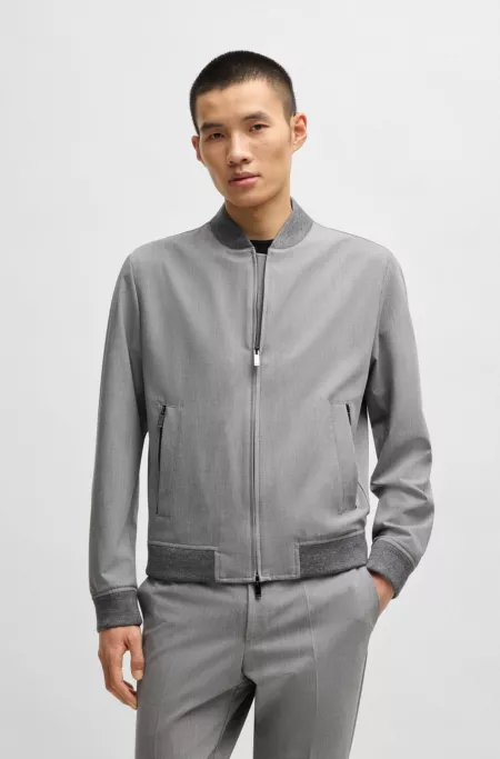 Slim-fit zip-up jacket in stretch fabric