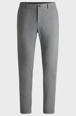 Slim-fit trousers in performance-stretch fabric, Grey
