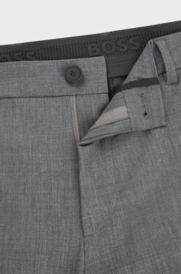 Slim-fit trousers in performance-stretch fabric, Grey