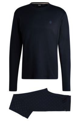Pyjama van interlocked katoen met Double B-monogrammen, Donkerblauw