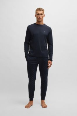 Interlock-cotton pyjamas with Double B monograms, Dark Blue