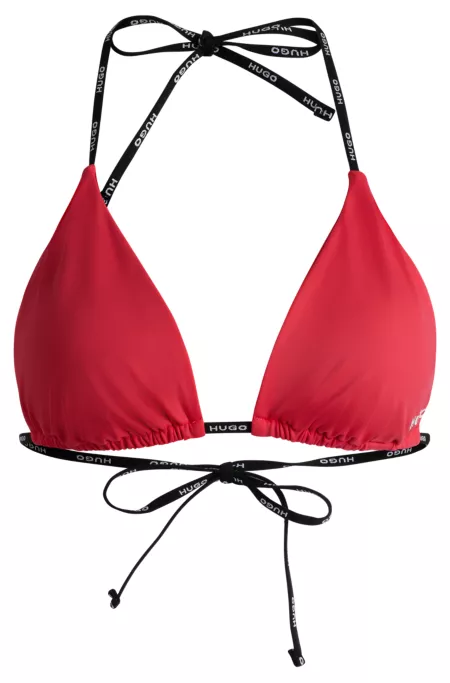Haut de bikini triangle avec bretelles logotées contrastantes