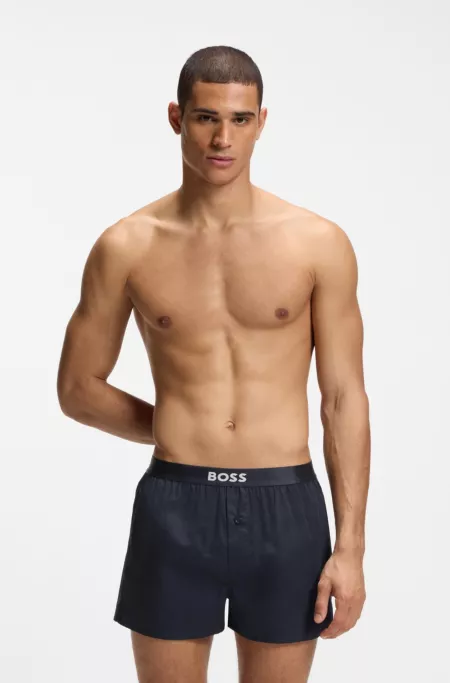 Two-pack of cotton pyjama shorts with logo waistbands
