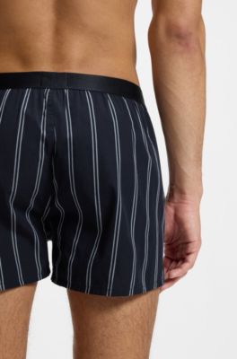 Two-pack of cotton pyjama shorts with logo waistbands, Dark Blue