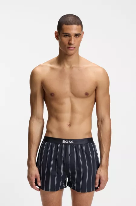 Two-pack of cotton pyjama shorts with logo waistbands