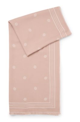 Jacquard scarf with Double B monograms, light pink