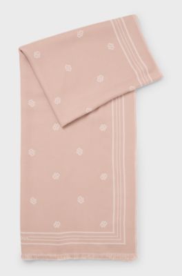 Jacquard scarf with Double B monograms, light pink