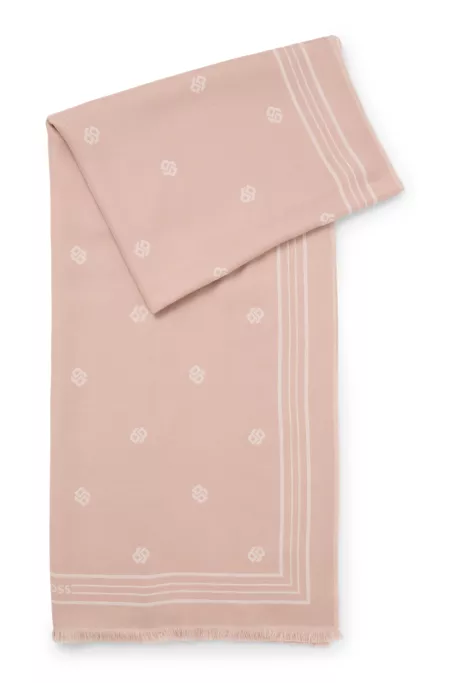 Jacquard scarf with Double B monograms