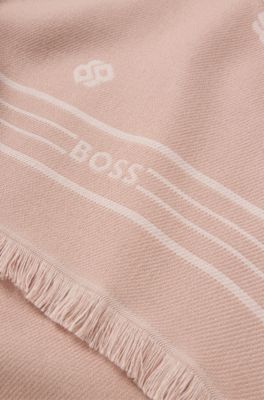 Jacquard scarf with Double B monograms, light pink