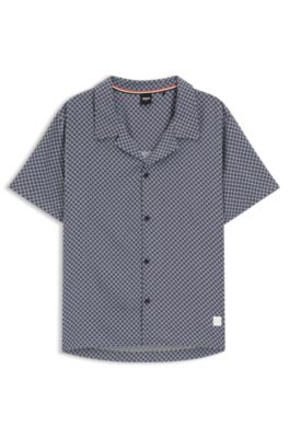 Regular-fit shirt with all-over print, Blue