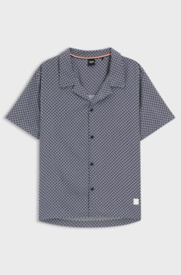 Regular-fit shirt with all-over print, Blue