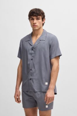 Regular-fit shirt with all-over print, Blue