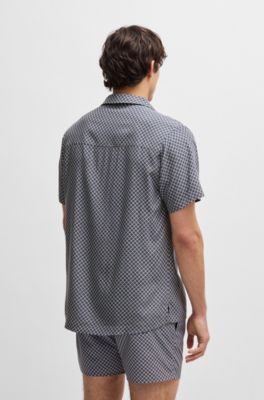 Regular-fit shirt with all-over print, Blue