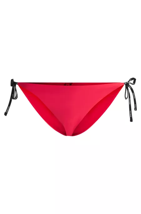 Bas de bikini avec liens contrastants logotés
