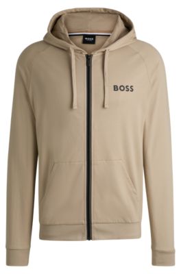 BOSS コットンテリー フーディ ロゴパッチ BOSS - コットンテリー ジップアップフーディ トーナル