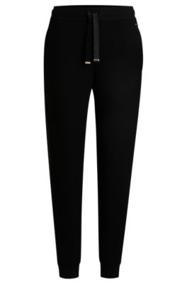 Monogram-detailed tracksuit bottoms with modal and silk, Black