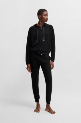 Monogram-detailed tracksuit bottoms with modal and silk, Black