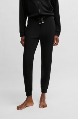 Monogram-detailed tracksuit bottoms with modal and silk, Black