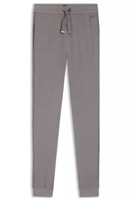 Monogram-detailed tracksuit bottoms with modal and silk